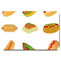 Hot Dog Buns Sauce Bread Large Doormat  by Mariart