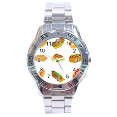 Hot Dog Buns Sauce Bread Stainless Steel Analogue Watch by Mariart