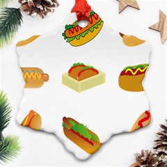 Hot Dog Buns Sauce Bread Ornament (snowflake) by Mariart