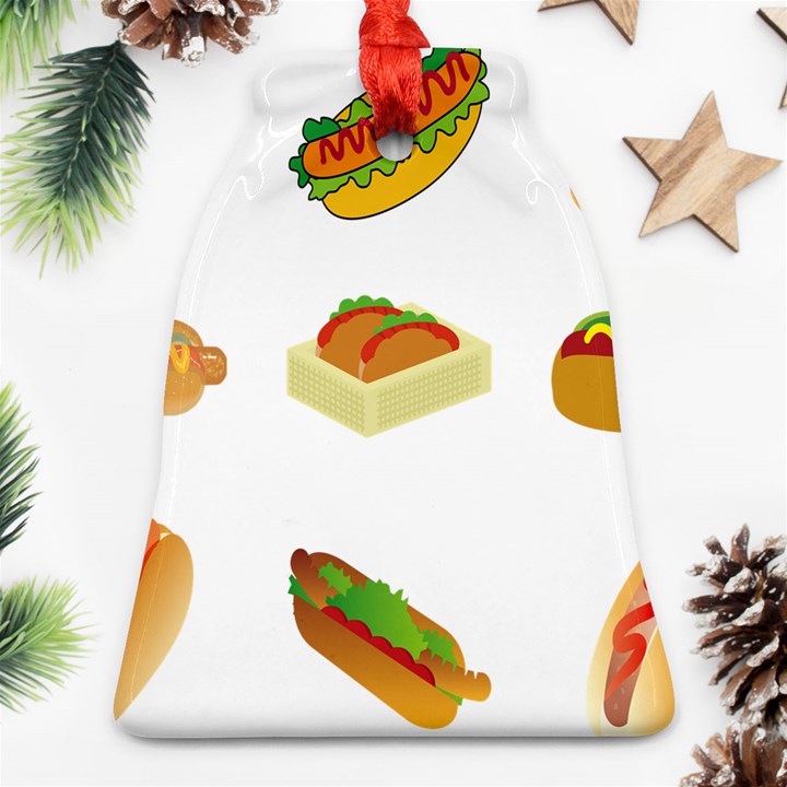 Hot Dog Buns Sauce Bread Ornament (Bell)