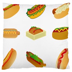 Hot Dog Buns Sauce Bread Large Cushion Case (two Sides) by Mariart