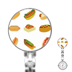 Hot Dog Buns Sauce Bread Stainless Steel Nurses Watch by Mariart