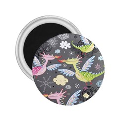 Dragonfly Animals Dragom Monster Fair Cloud Circle Polka 2 25  Magnets by Mariart