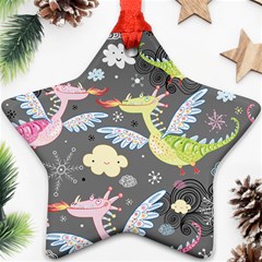 Dragonfly Animals Dragom Monster Fair Cloud Circle Polka Ornament (star)