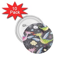 Dragonfly Animals Dragom Monster Fair Cloud Circle Polka 1 75  Buttons (10 Pack) by Mariart