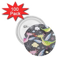 Dragonfly Animals Dragom Monster Fair Cloud Circle Polka 1 75  Buttons (100 Pack)  by Mariart