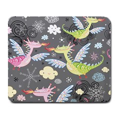 Dragonfly Animals Dragom Monster Fair Cloud Circle Polka Large Mousepads by Mariart