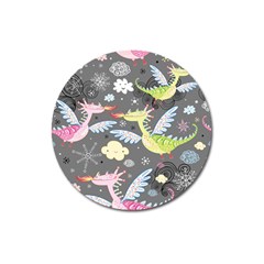 Dragonfly Animals Dragom Monster Fair Cloud Circle Polka Magnet 3  (round) by Mariart