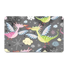 Dragonfly Animals Dragom Monster Fair Cloud Circle Polka Magnet (rectangular) by Mariart