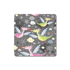 Dragonfly Animals Dragom Monster Fair Cloud Circle Polka Square Magnet