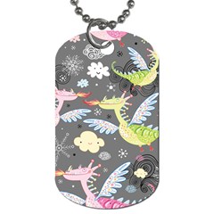 Dragonfly Animals Dragom Monster Fair Cloud Circle Polka Dog Tag (one Side)