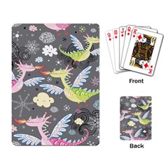 Dragonfly Animals Dragom Monster Fair Cloud Circle Polka Playing Card by Mariart