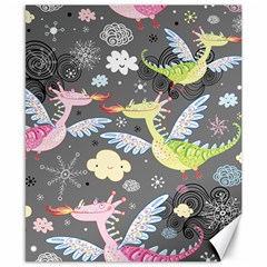 Dragonfly Animals Dragom Monster Fair Cloud Circle Polka Canvas 8  X 10 