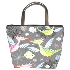 Dragonfly Animals Dragom Monster Fair Cloud Circle Polka Bucket Bags by Mariart