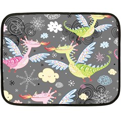 Dragonfly Animals Dragom Monster Fair Cloud Circle Polka Fleece Blanket (mini) by Mariart