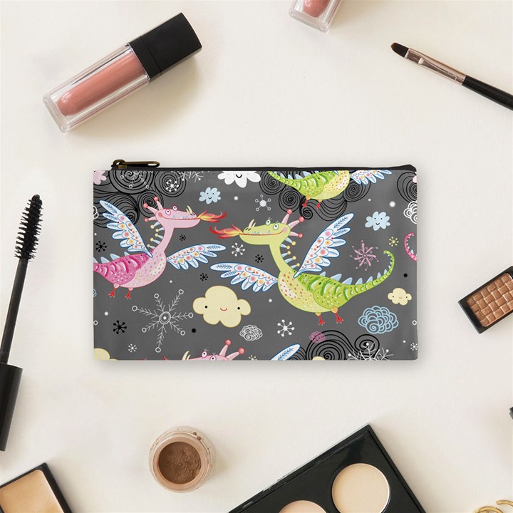 Dragonfly Animals Dragom Monster Fair Cloud Circle Polka Cosmetic Bag (Small) 