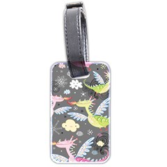 Dragonfly Animals Dragom Monster Fair Cloud Circle Polka Luggage Tags (two Sides) by Mariart