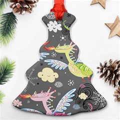 Dragonfly Animals Dragom Monster Fair Cloud Circle Polka Christmas Tree Ornament (two Sides) by Mariart