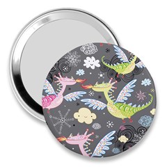 Dragonfly Animals Dragom Monster Fair Cloud Circle Polka 3  Handbag Mirrors by Mariart