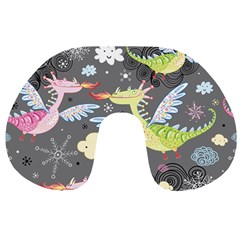 Dragonfly Animals Dragom Monster Fair Cloud Circle Polka Travel Neck Pillows by Mariart