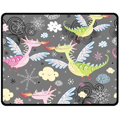 Dragonfly Animals Dragom Monster Fair Cloud Circle Polka Double Sided Fleece Blanket (medium)  by Mariart