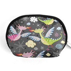 Dragonfly Animals Dragom Monster Fair Cloud Circle Polka Accessory Pouches (medium)  by Mariart