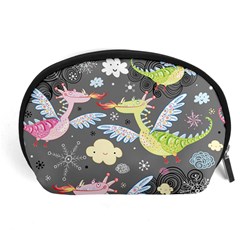 Dragonfly Animals Dragom Monster Fair Cloud Circle Polka Accessory Pouches (large)  by Mariart