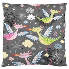 Dragonfly Animals Dragom Monster Fair Cloud Circle Polka Large Flano Cushion Case (one Side) by Mariart