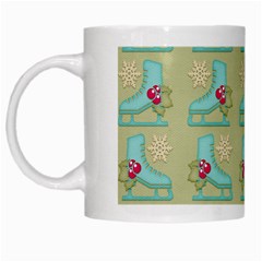 Ice Skates Background Christmas White Mugs by Mariart