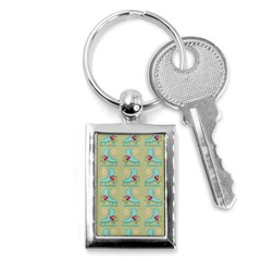 Ice Skates Background Christmas Key Chains (rectangle)  by Mariart