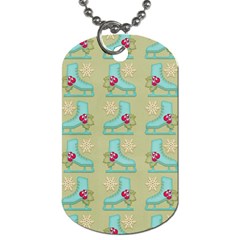 Ice Skates Background Christmas Dog Tag (one Side) by Mariart