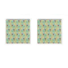 Ice Skates Background Christmas Cufflinks (square) by Mariart