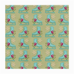 Ice Skates Background Christmas Medium Glasses Cloth by Mariart