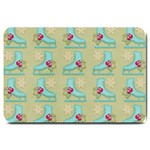 Ice Skates Background Christmas Large Doormat  30 x20  Door Mat