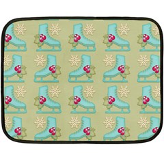 Ice Skates Background Christmas Fleece Blanket (mini) by Mariart