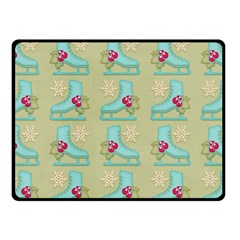 Ice Skates Background Christmas Fleece Blanket (small) by Mariart