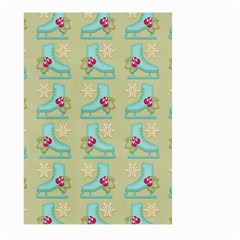 Ice Skates Background Christmas Large Garden Flag (two Sides) by Mariart