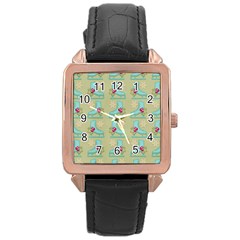 Ice Skates Background Christmas Rose Gold Leather Watch  by Mariart