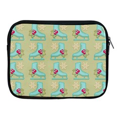 Ice Skates Background Christmas Apple Ipad 2/3/4 Zipper Cases by Mariart