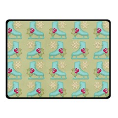 Ice Skates Background Christmas Double Sided Fleece Blanket (small)  by Mariart