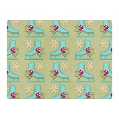 Ice Skates Background Christmas Double Sided Flano Blanket (mini)  by Mariart