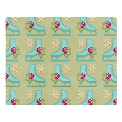 Ice Skates Background Christmas Double Sided Flano Blanket (large) 