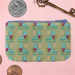 Ice Skates Background Christmas Large Coin Purse Back