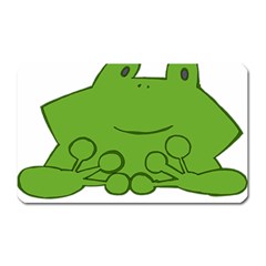 Illustrain Frog Animals Green Face Smile Magnet (rectangular) by Mariart