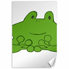 Illustrain Frog Animals Green Face Smile Canvas 24  X 36  by Mariart