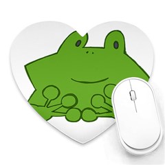 Illustrain Frog Animals Green Face Smile Heart Mousepads by Mariart