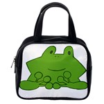 Illustrain Frog Animals Green Face Smile Classic Handbags (2 Sides) Back