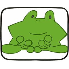 Illustrain Frog Animals Green Face Smile Double Sided Fleece Blanket (mini)  by Mariart