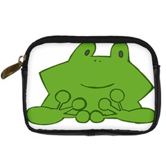 Illustrain Frog Animals Green Face Smile Digital Camera Cases by Mariart