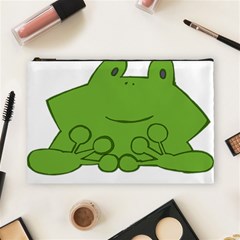 Illustrain Frog Animals Green Face Smile Cosmetic Bag (large) 